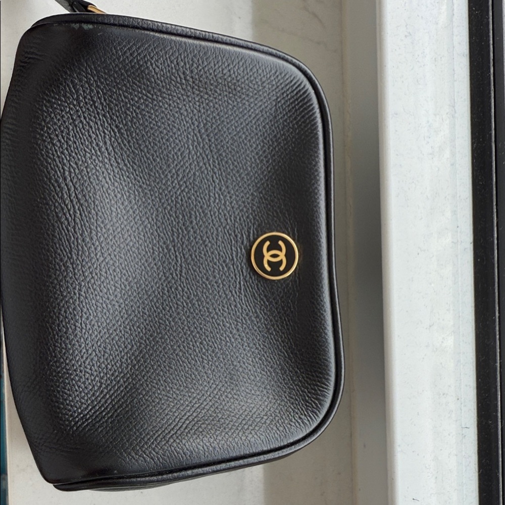 CHANEL Black and Gold Toiletry Bag